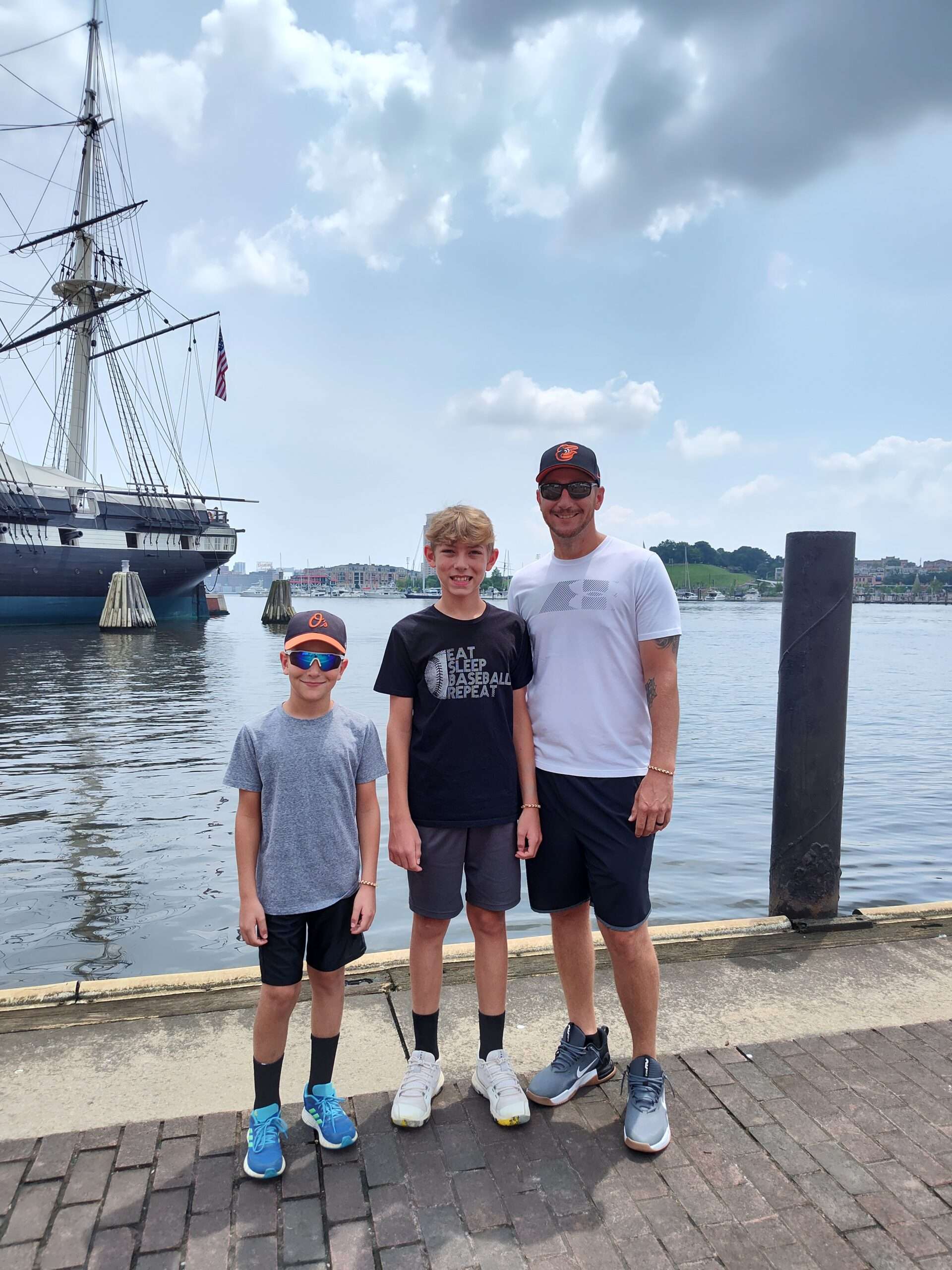 Dustin and his sons in Baltimore.