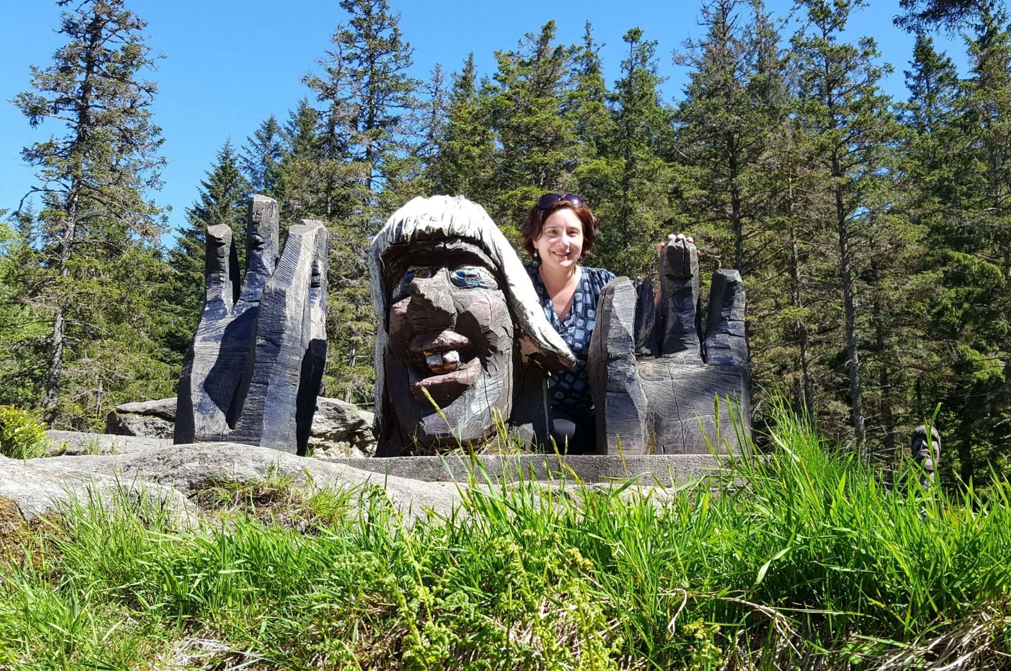 Nina with a troll in Norway